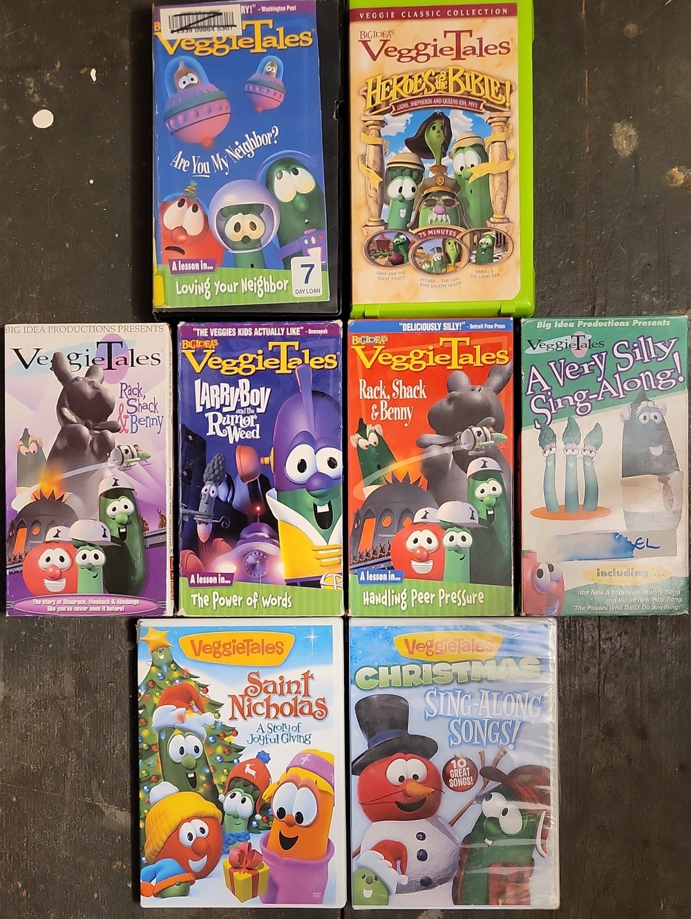 VeggieTales VHS/ DVD Collection - Green, Red, Purple